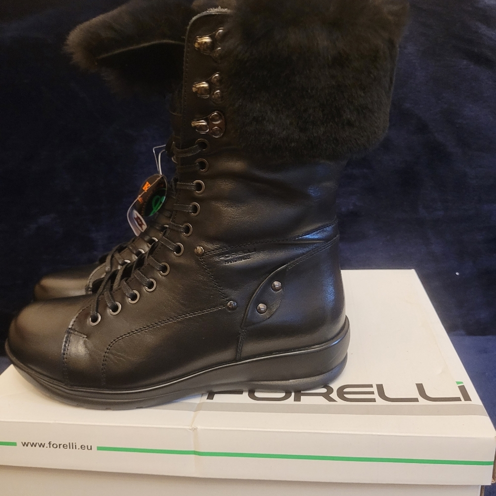 Forelli leather boots, black size 38 (7.5)